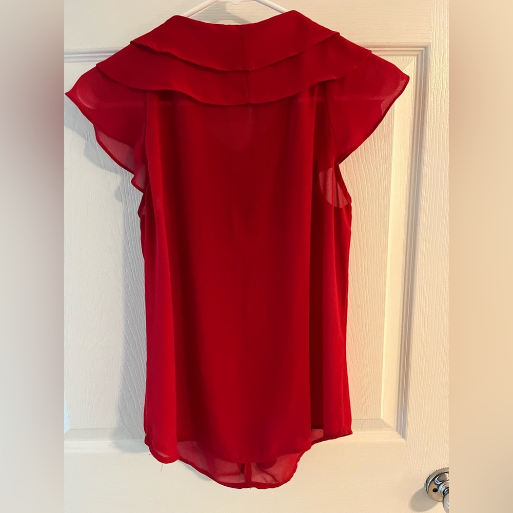 H&M Red Ruffle Blouse - Picture 4 of 5
